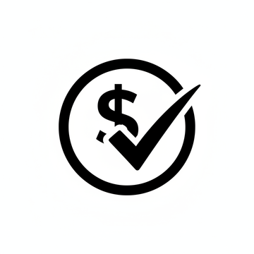 black icon of 'money guarantee' with white background